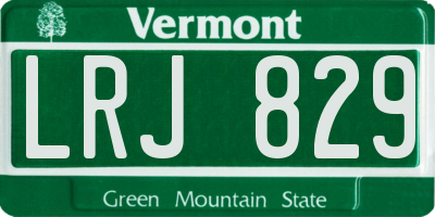 VT license plate LRJ829