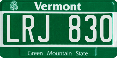 VT license plate LRJ830