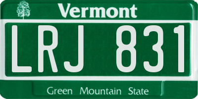 VT license plate LRJ831