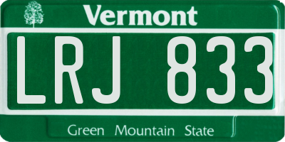 VT license plate LRJ833