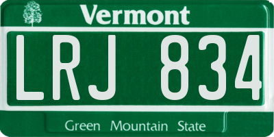 VT license plate LRJ834