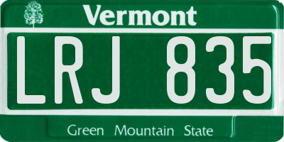 VT license plate LRJ835