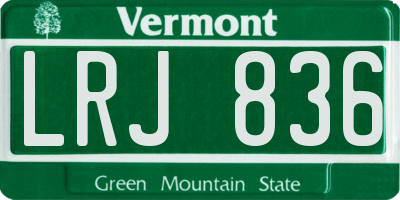 VT license plate LRJ836