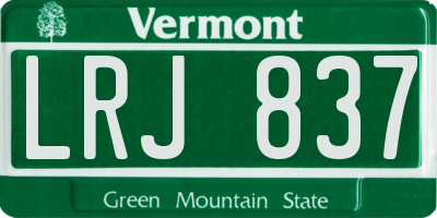 VT license plate LRJ837
