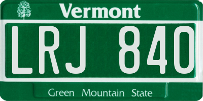 VT license plate LRJ840