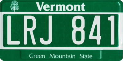 VT license plate LRJ841