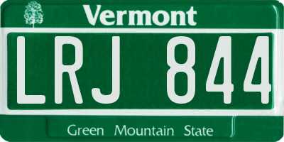 VT license plate LRJ844