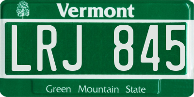 VT license plate LRJ845