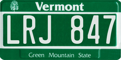 VT license plate LRJ847