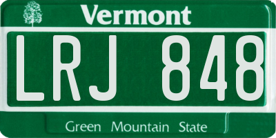VT license plate LRJ848