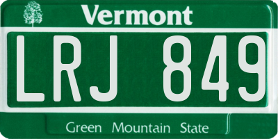 VT license plate LRJ849