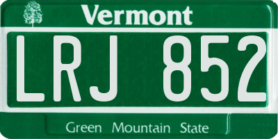 VT license plate LRJ852