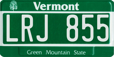 VT license plate LRJ855