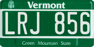 VT license plate LRJ856