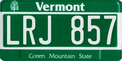 VT license plate LRJ857