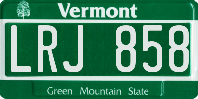 VT license plate LRJ858