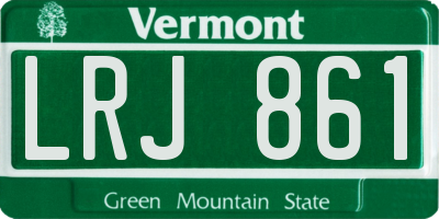 VT license plate LRJ861