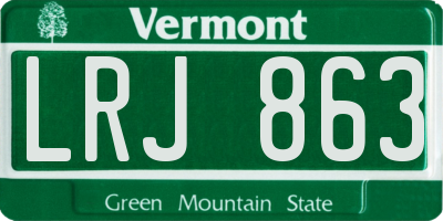 VT license plate LRJ863