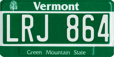 VT license plate LRJ864