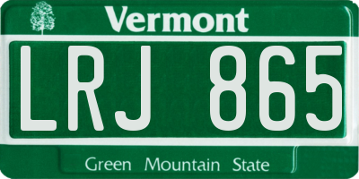 VT license plate LRJ865