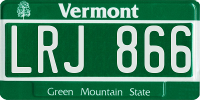 VT license plate LRJ866