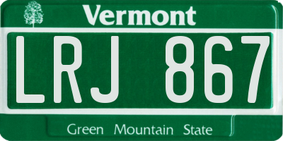 VT license plate LRJ867