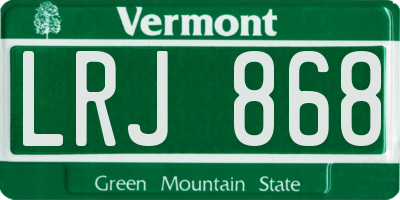 VT license plate LRJ868