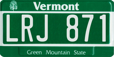 VT license plate LRJ871