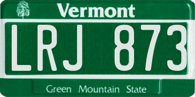 VT license plate LRJ873