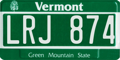VT license plate LRJ874