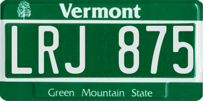 VT license plate LRJ875