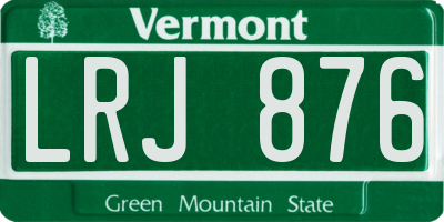 VT license plate LRJ876