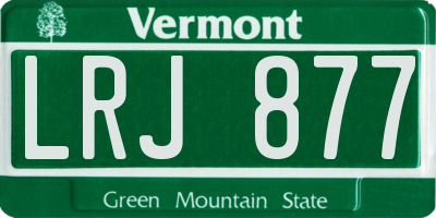 VT license plate LRJ877