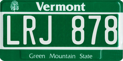 VT license plate LRJ878