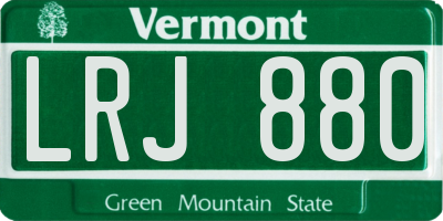 VT license plate LRJ880