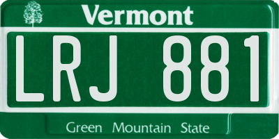 VT license plate LRJ881