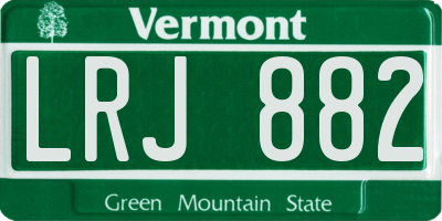 VT license plate LRJ882