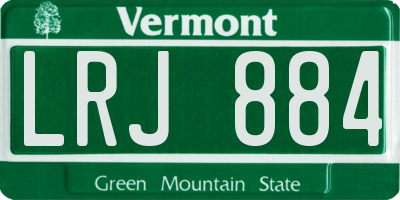 VT license plate LRJ884