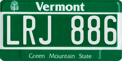 VT license plate LRJ886