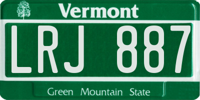 VT license plate LRJ887
