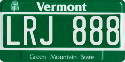 VT license plate LRJ888