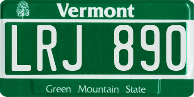 VT license plate LRJ890