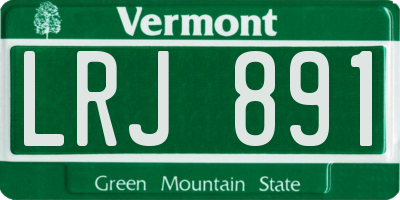 VT license plate LRJ891