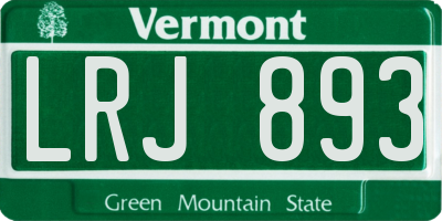 VT license plate LRJ893