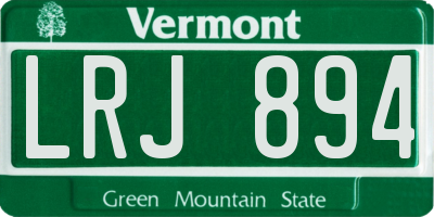VT license plate LRJ894