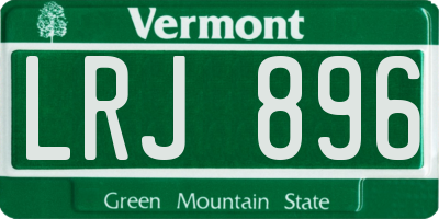 VT license plate LRJ896