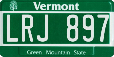VT license plate LRJ897