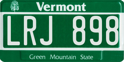 VT license plate LRJ898