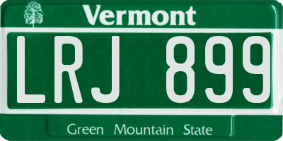 VT license plate LRJ899