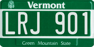 VT license plate LRJ901